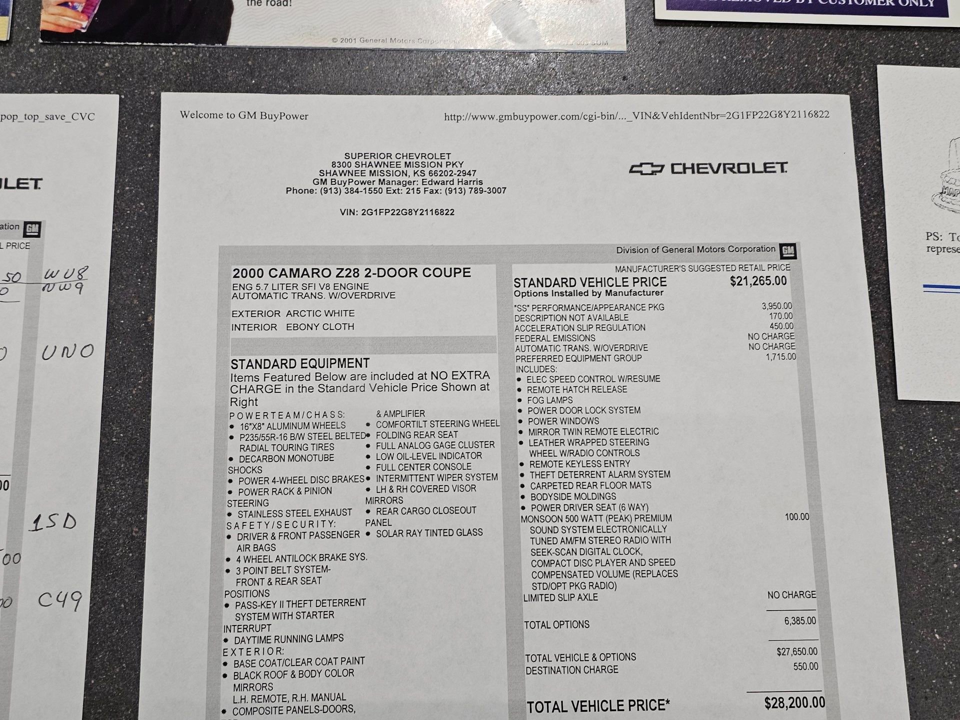 Used 2000 Chevrolet Camaro Z28 w/ SS Performance/Appearance Pkg image 67