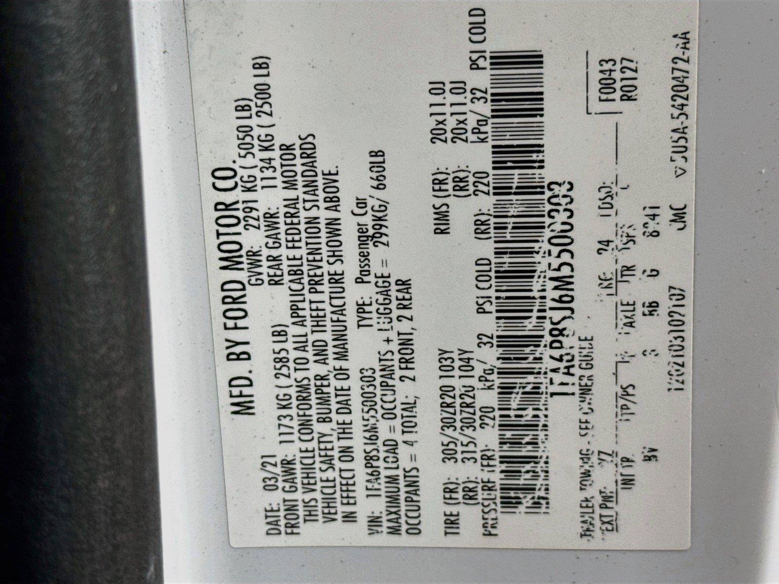 Used 2021 Ford Mustang Shelby GT500 w/ Technology Package RWD image 18