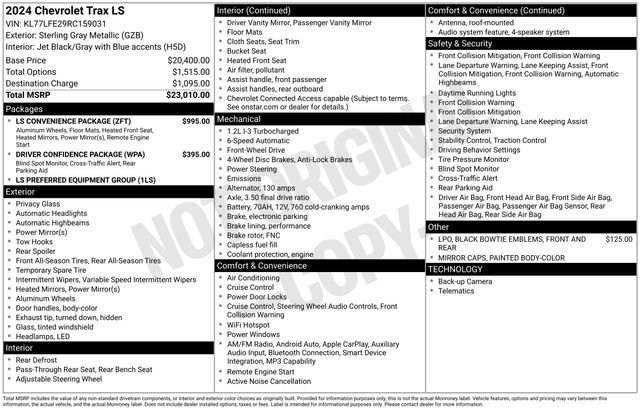 Used 2024 Chevrolet Trax LS w/ LS Convenience Package image 4