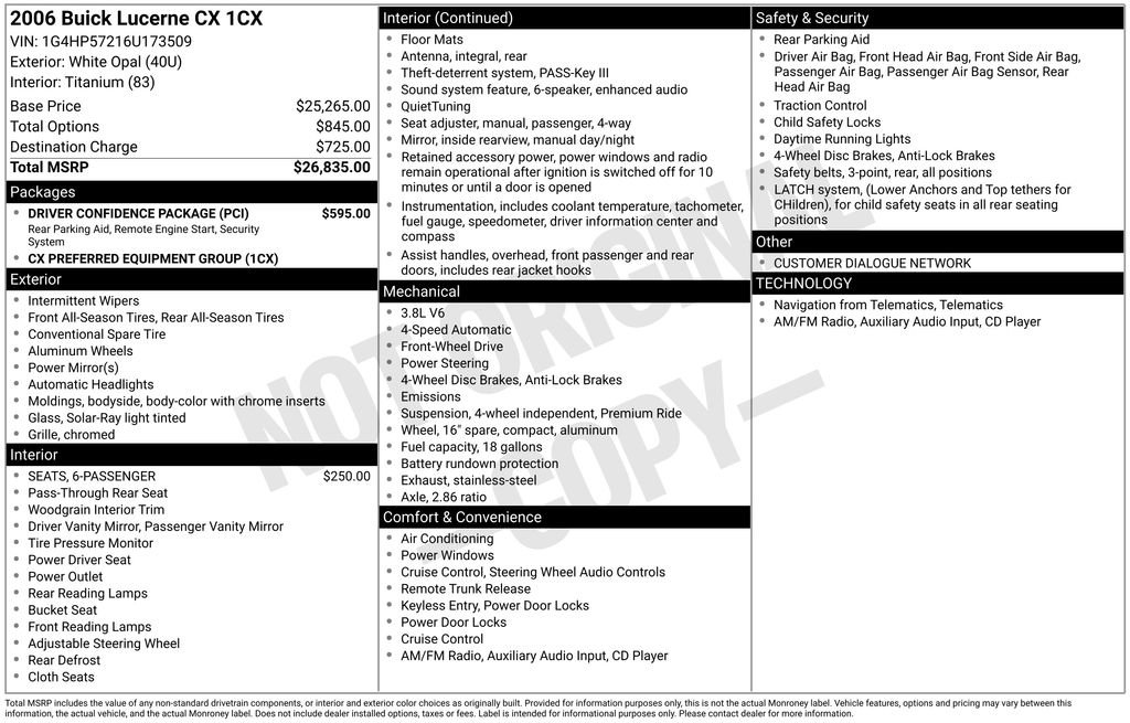 Used 2006 Buick Lucerne CX w/ Driver Confidence Package FWD image 24