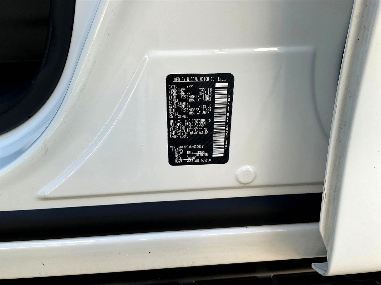 Certified 2022 Nissan Armada Platinum w/ Captain's Chairs Package RWD image 21