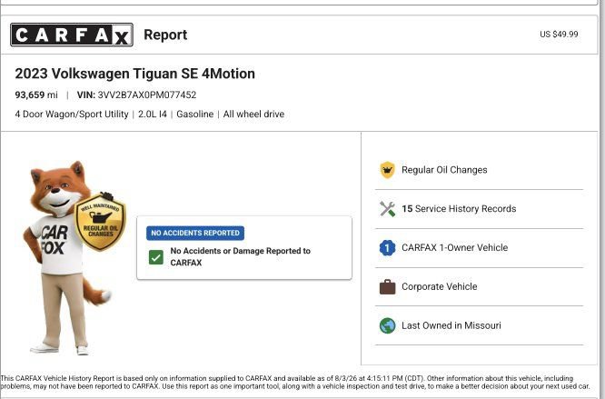 Used 2023 Volkswagen Tiguan SE AWD/4WD image 2