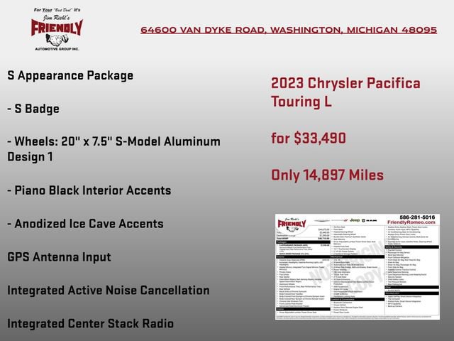 Used 2023 Chrysler Pacifica Touring-L w/ S Appearance Package AWD/4WD image 4