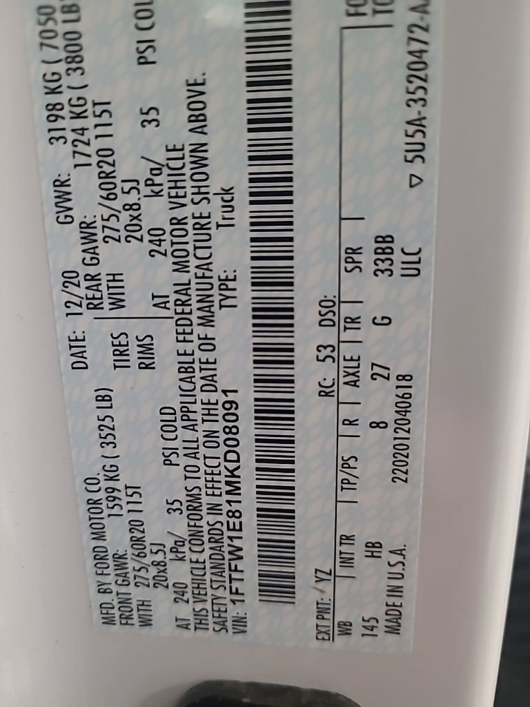 Used 2021 Ford F150 Lariat w/ Equipment Group 502A High image 24