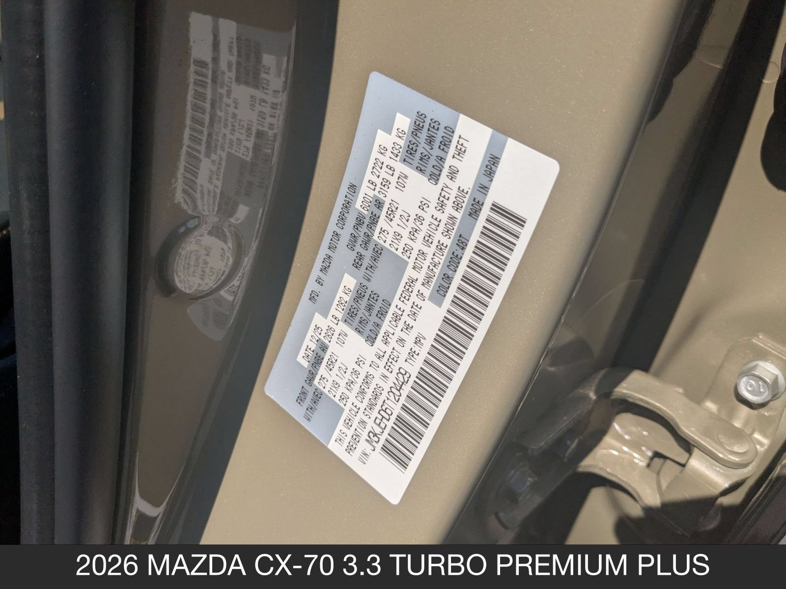 New 2026 MAZDA CX-70 3.3 Turbo w/ Premium Plus Pkg AWD/4WD image 35