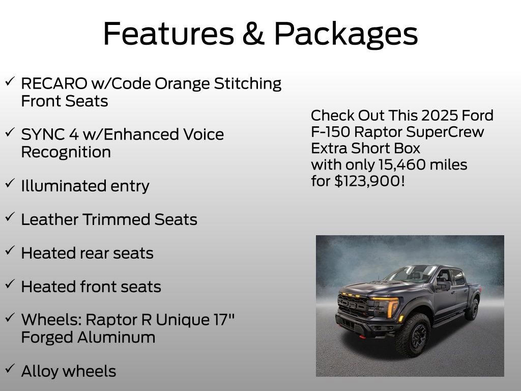 Used 2025 Ford F150 Raptor w/ Equipment Group 803A Raptor R image 8