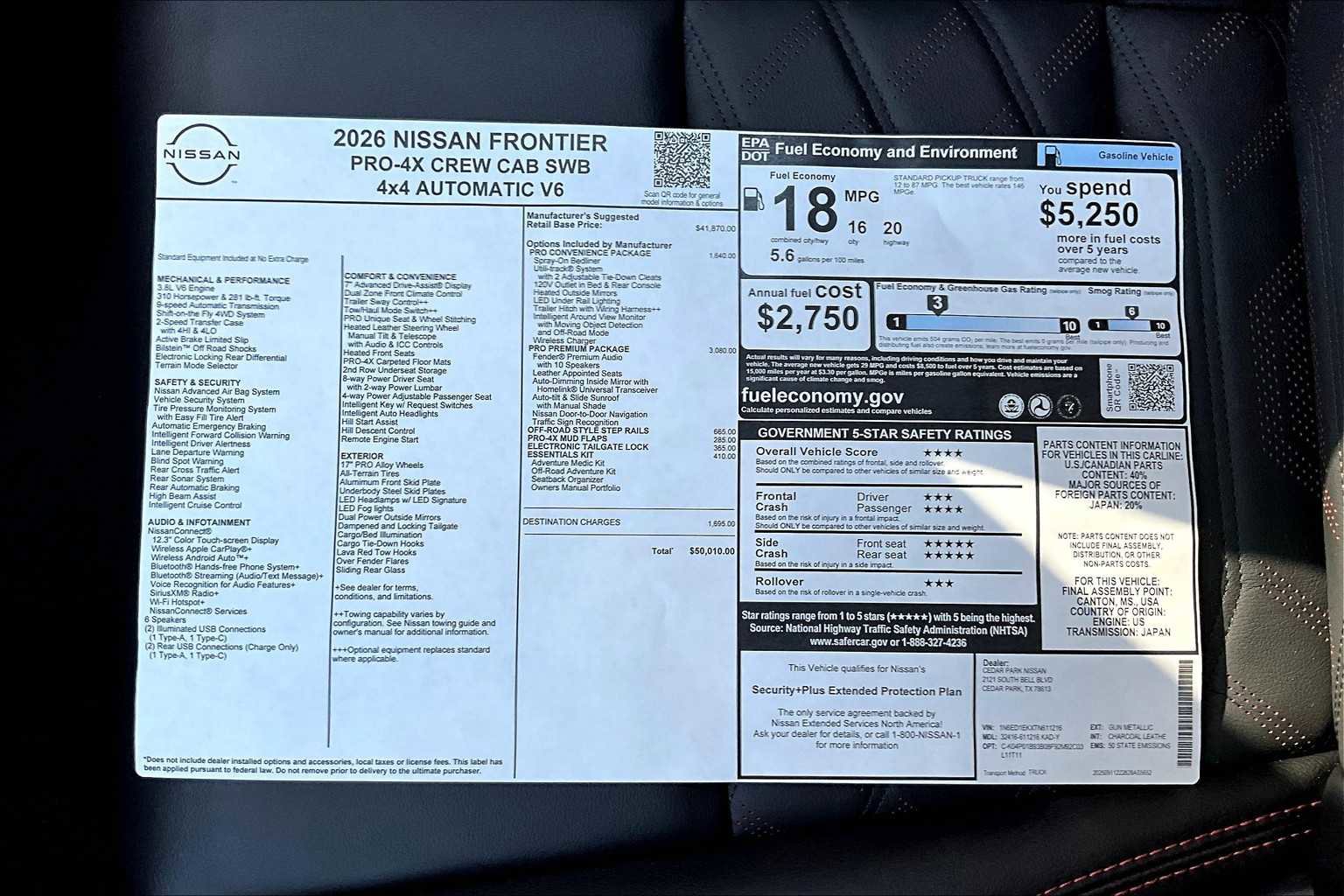 New 2026 Nissan Frontier PRO-4X image 21