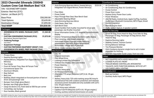 Used 2023 Chevrolet Silverado 2500 Custom w/ Gooseneck/5TH Wheel Package AWD/4WD image 15