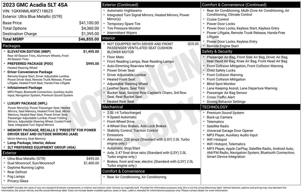 Certified 2023 GMC Acadia SLT w/ Elevation Edition FWD image 39