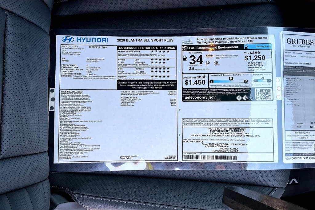 New 2026 Hyundai Elantra SEL Sport FWD image 31