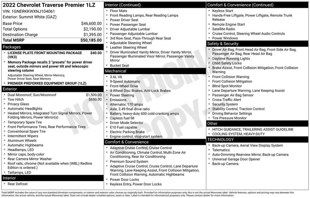 Used 2022 Chevrolet Traverse Premier image 6