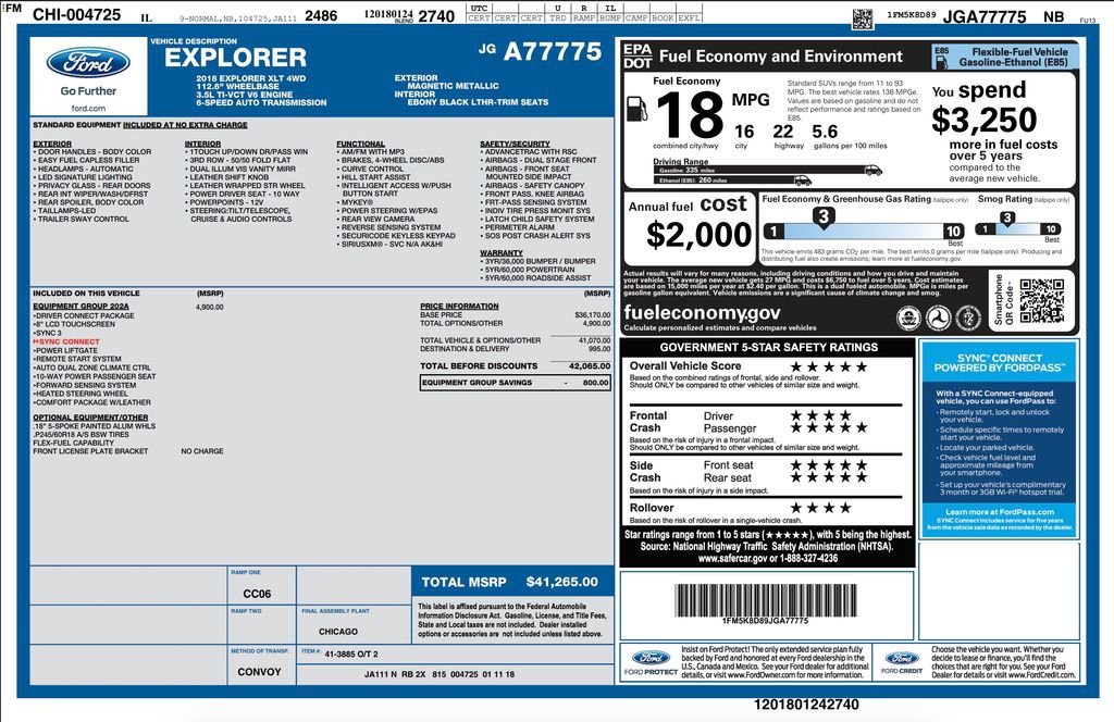 Used 2018 Ford Explorer XLT w/ Equipment Group 202A image 14