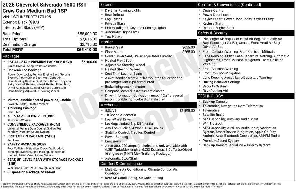 Used 2026 Chevrolet Silverado 1500 RST w/ RST All Star Premium Package image 1