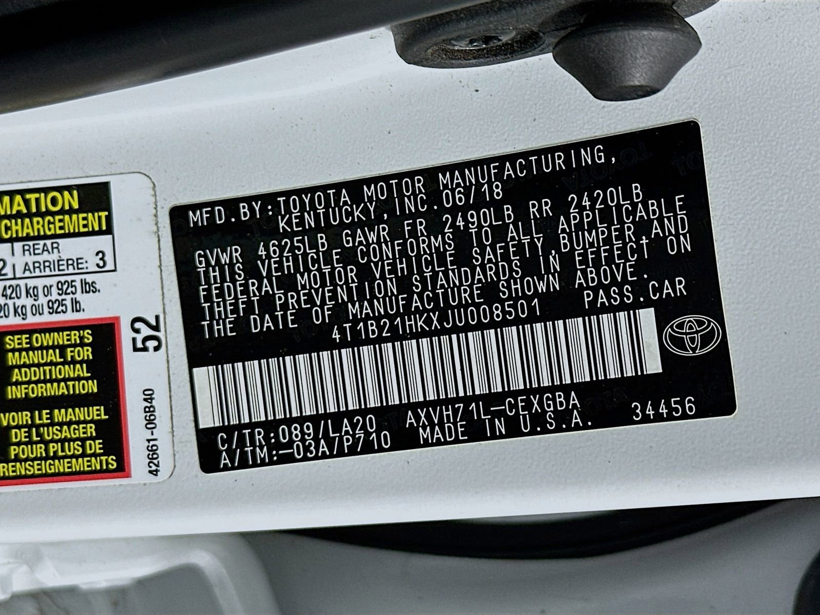 Used 2018 Toyota Camry XLE w/ Audio Package FWD image 33