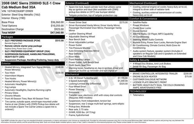 Used 2008 GMC Sierra 2500 SLE w/ SLE1 Preferred Package