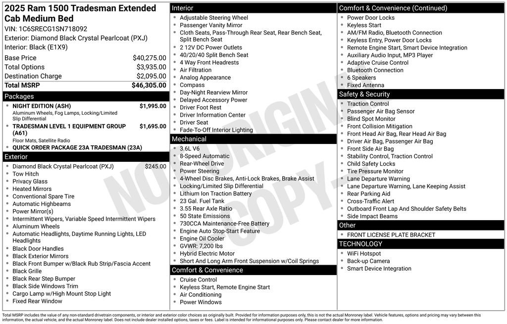 Used 2025 RAM 1500 Tradesman w/ Night Edition image 42