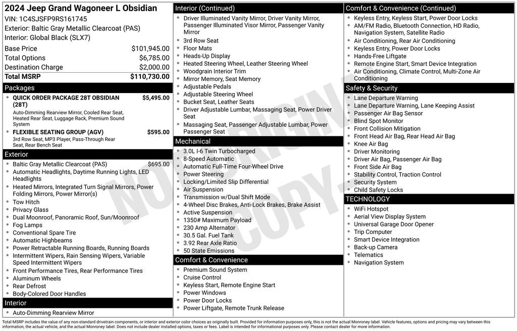 Used 2024 Jeep Grand Wagoneer L Series II w/ Quick Order Packagew 28T image 25