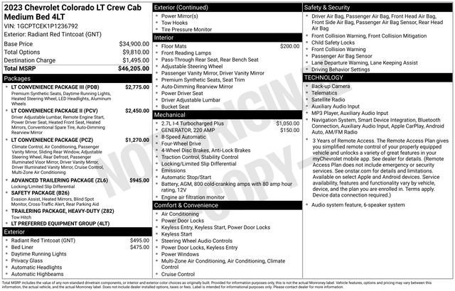 Certified 2023 Chevrolet Colorado LT w/ LT Convenience Package III AWD/4WD image 6