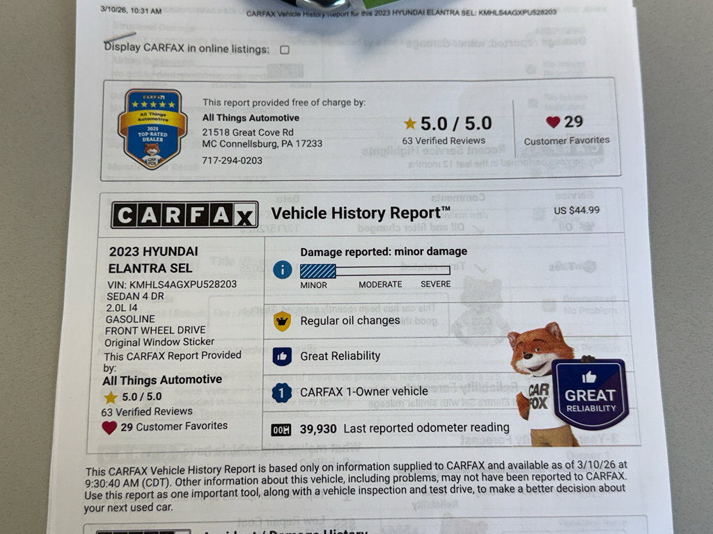 Used 2023 Hyundai Elantra SEL w/ Convenience Package image 31