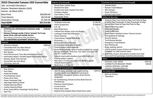 Used 2023 Chevrolet Camaro SS image 35