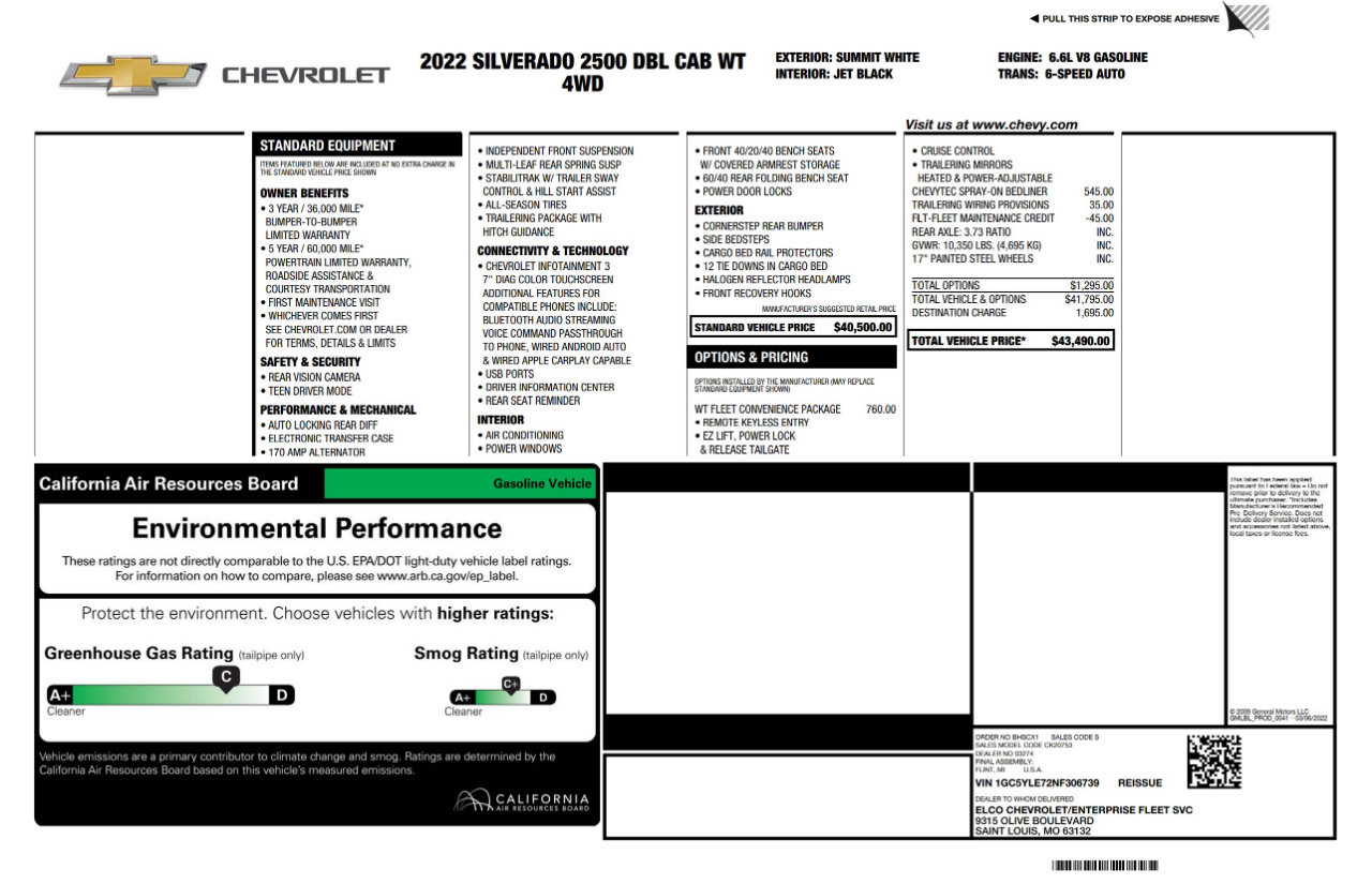 Used 2022 Chevrolet Silverado 2500 W/T w/ WT Fleet Convenience Package image 4