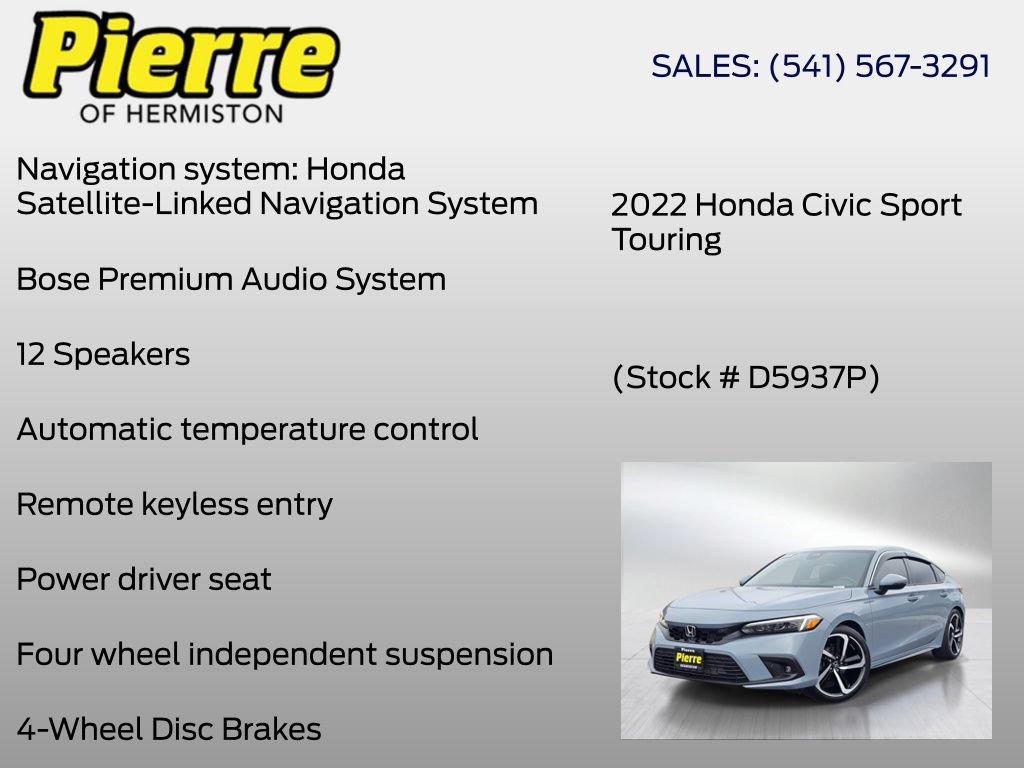 Used 2022 Honda Civic Sport Touring image 6