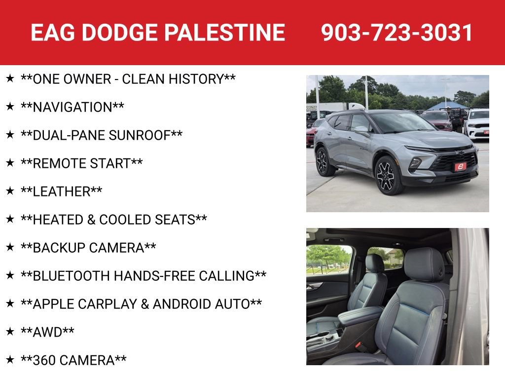 Used 2023 Chevrolet Blazer RS w/ Driver Confidence II Package AWD/4WD image 4