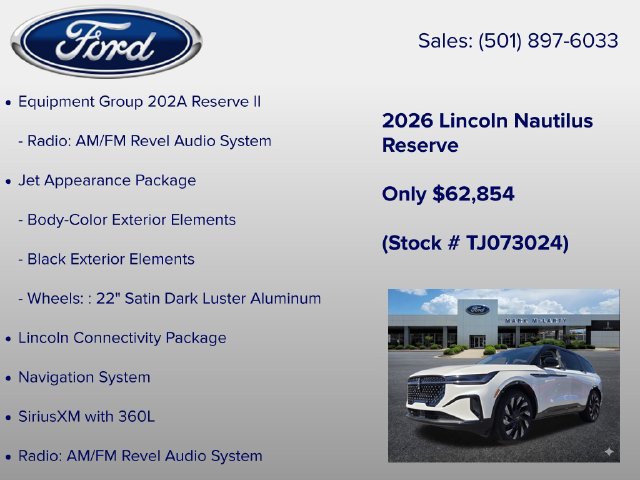 New 2026 Lincoln Nautilus Reserve w/ Jet Appearance Package AWD/4WD image 12