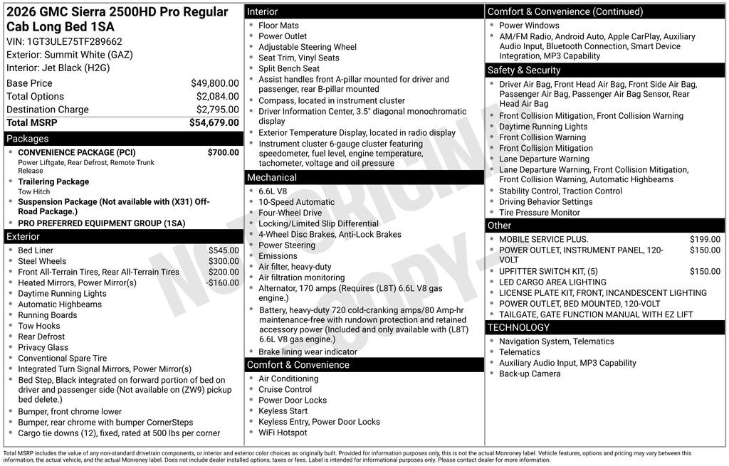 New 2026 GMC Sierra 2500 Pro w/ Convenience Package AWD/4WD image 14