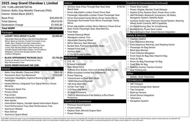 New 2025 Jeep Grand Cherokee L Limited w/ Luxury Tech Group II image 5