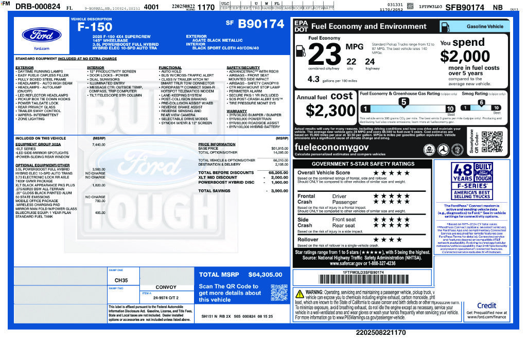 Used 2025 Ford F150 XLT w/ Equipment Group 302A MID AWD/4WD image 5