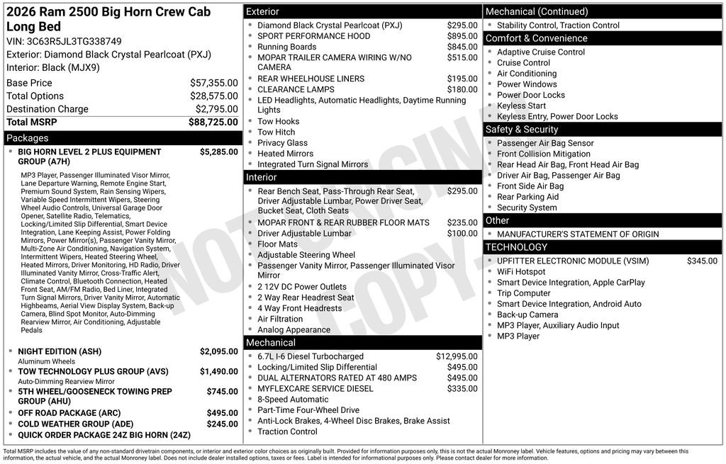 New 2026 RAM 2500 Big Horn AWD/4WD image 36