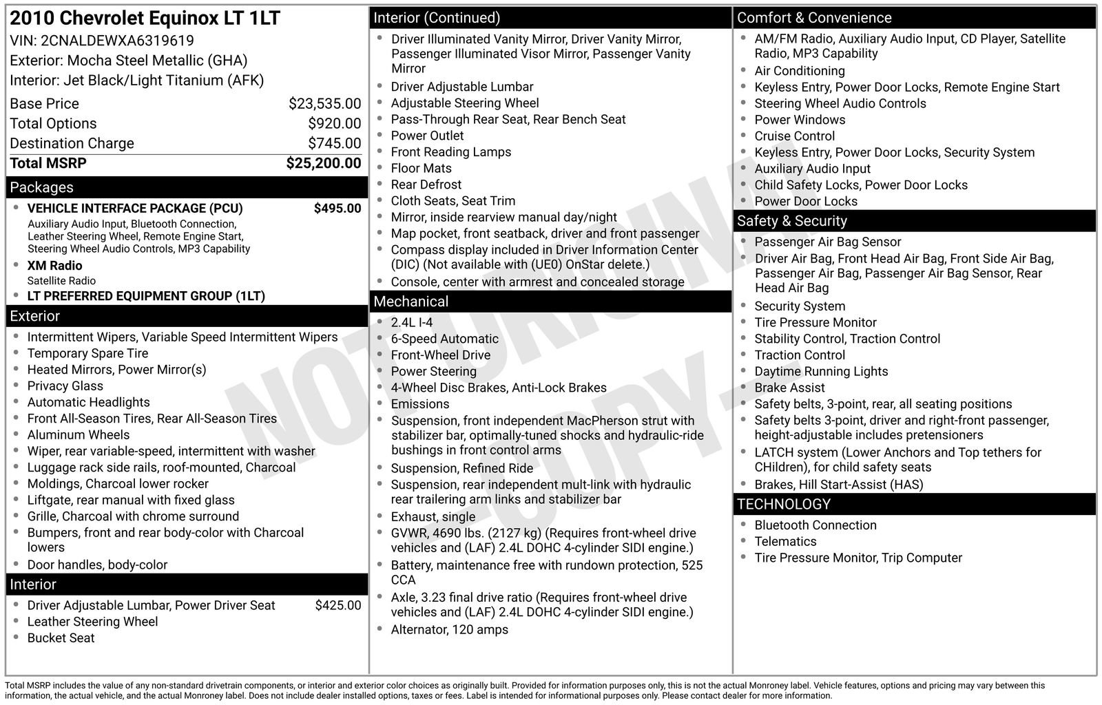 Used 2010 Chevrolet Equinox LT w/ Vehicle Interface Package FWD image 31