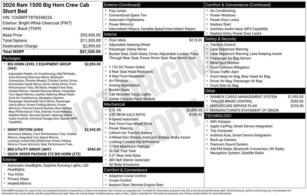 New 2026 RAM 1500 Big Horn AWD/4WD image 9