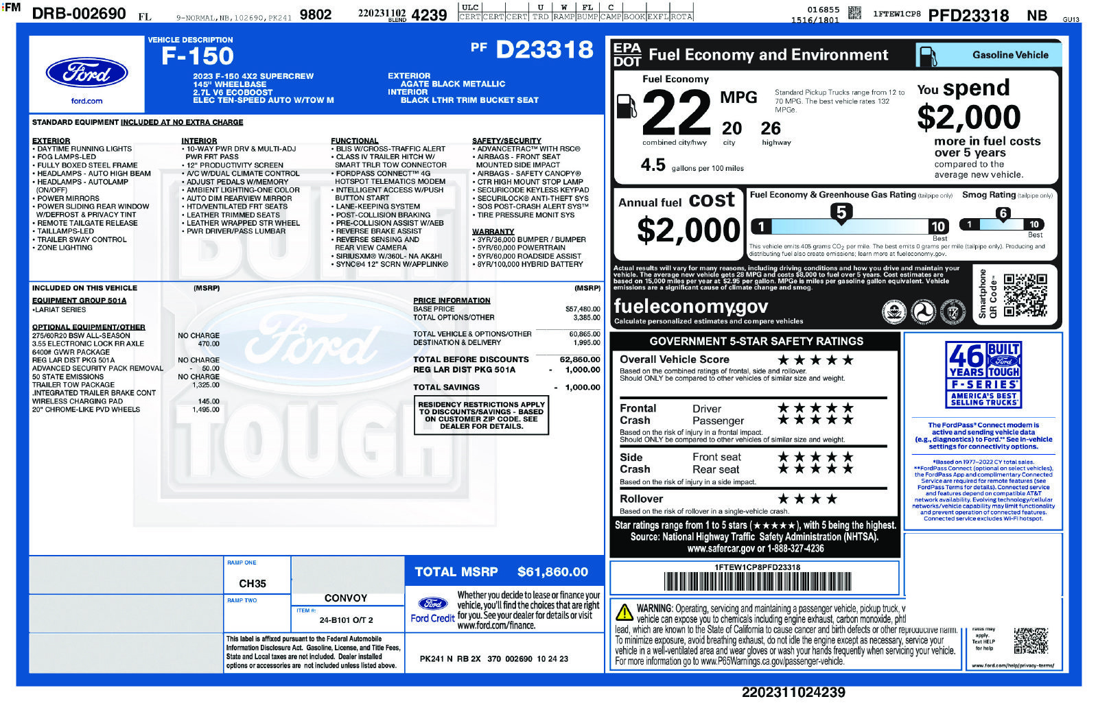 Used 2023 Ford F150 Lariat w/ Trailer Tow Package RWD image 26