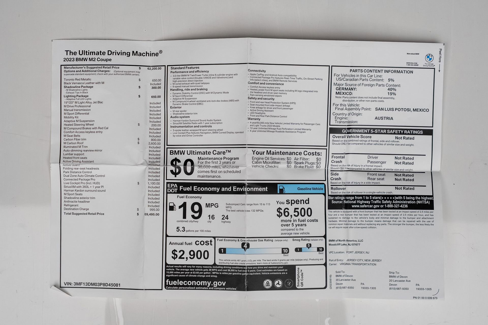 Used 2023 BMW M2 w/ Lighting Package image 79