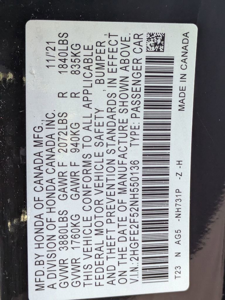 Certified 2022 Honda Civic Sport image 25