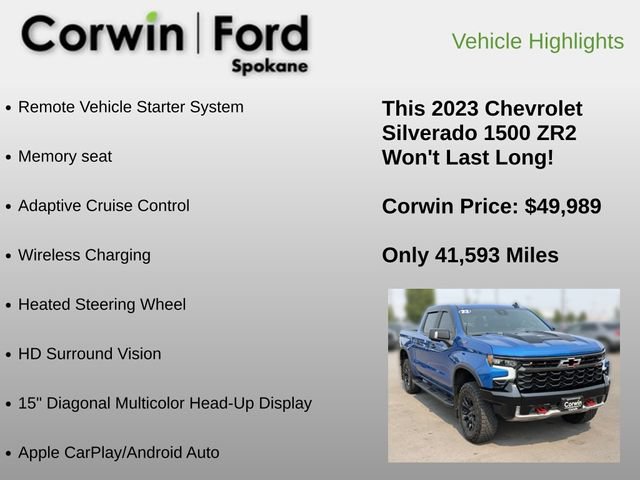 Used 2023 Chevrolet Silverado 1500 ZR2 w/ Technology Package AWD/4WD image 12