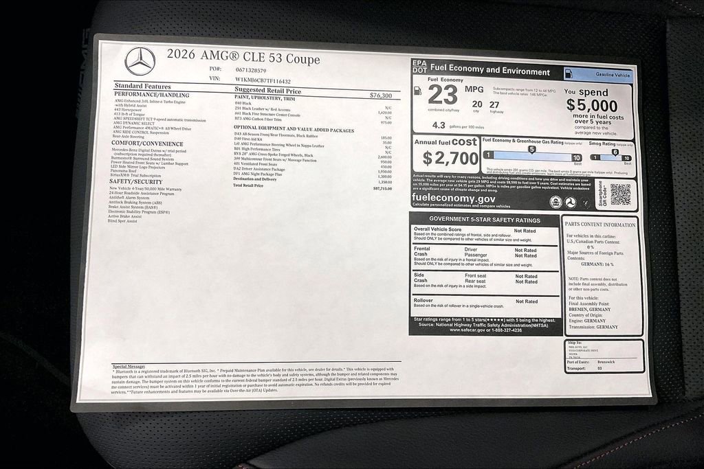 New 2026 Mercedes-Benz CLE 53 AMG 4MATIC Coupe image 19