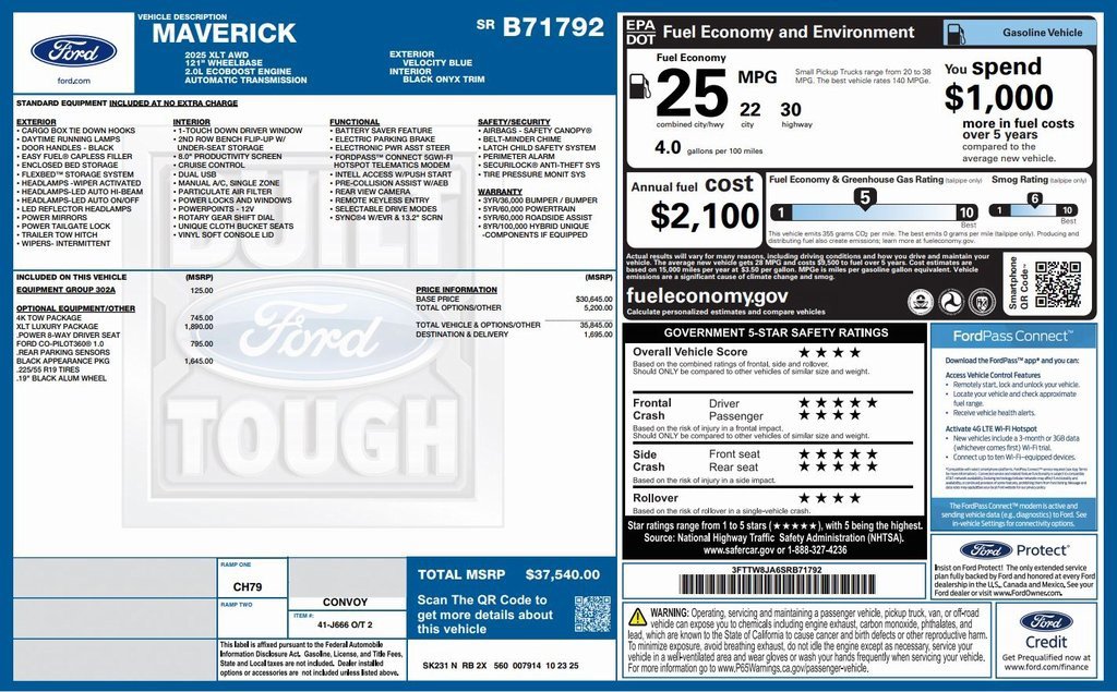 New 2025 Ford Maverick XLT w/ XLT Luxury Package image 2