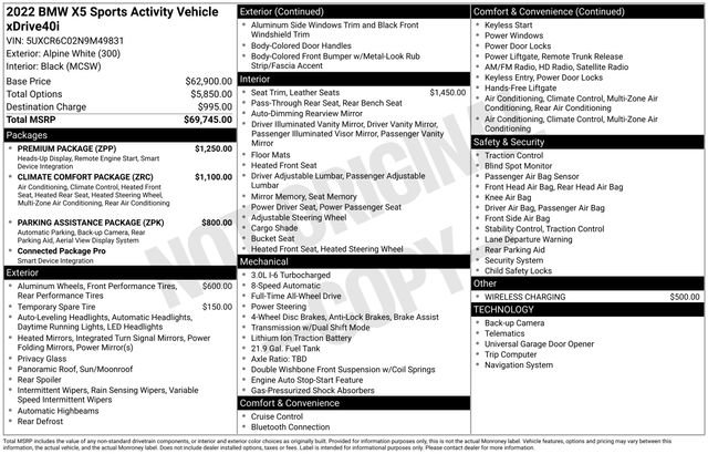 Certified 2022 BMW X5 xDrive40i w/ Premium Package image 21