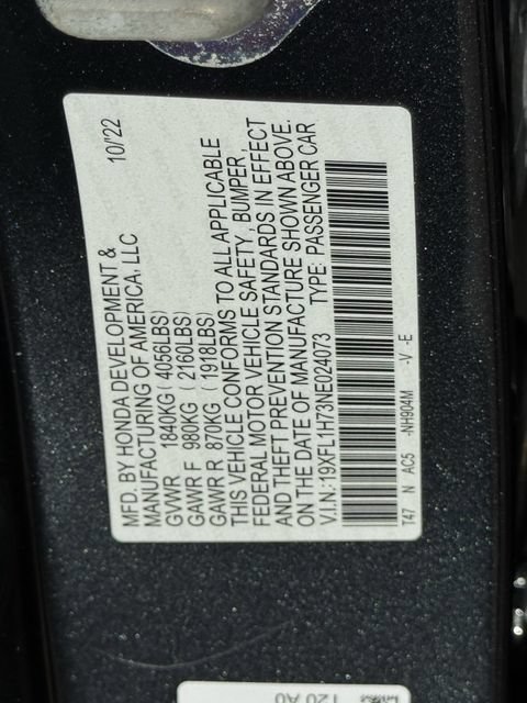Used 2022 Honda Civic EX-L image 9