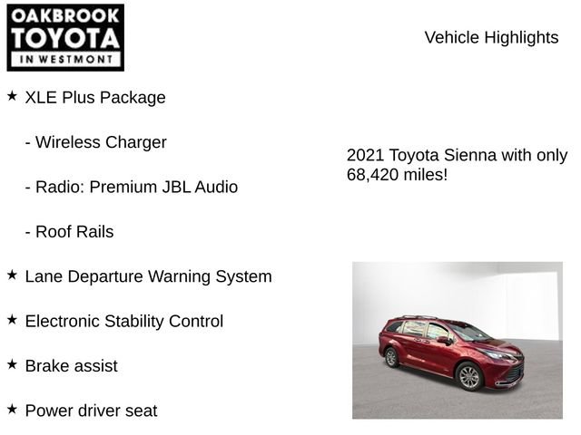 Certified 2021 Toyota Sienna XLE w/ XLE Plus Package FWD image 6