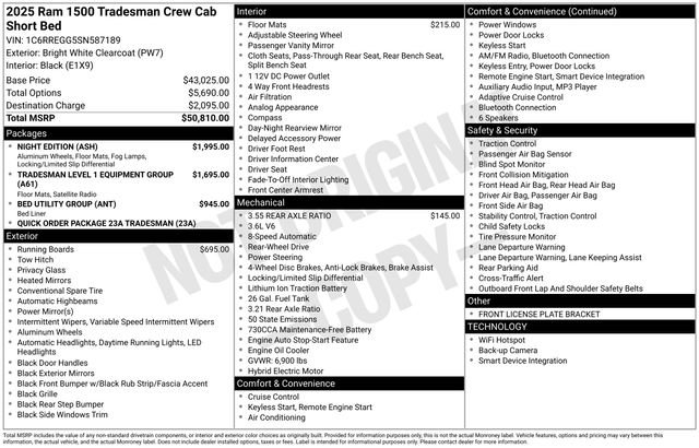 Used 2025 RAM 1500 Tradesman w/ Night Edition image 2