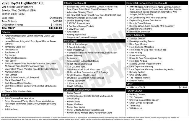 Used 2023 Toyota Highlander XLE FWD image 31
