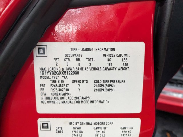 Used 1999 Chevrolet Corvette Convertible w/ Memory Pkg image 15