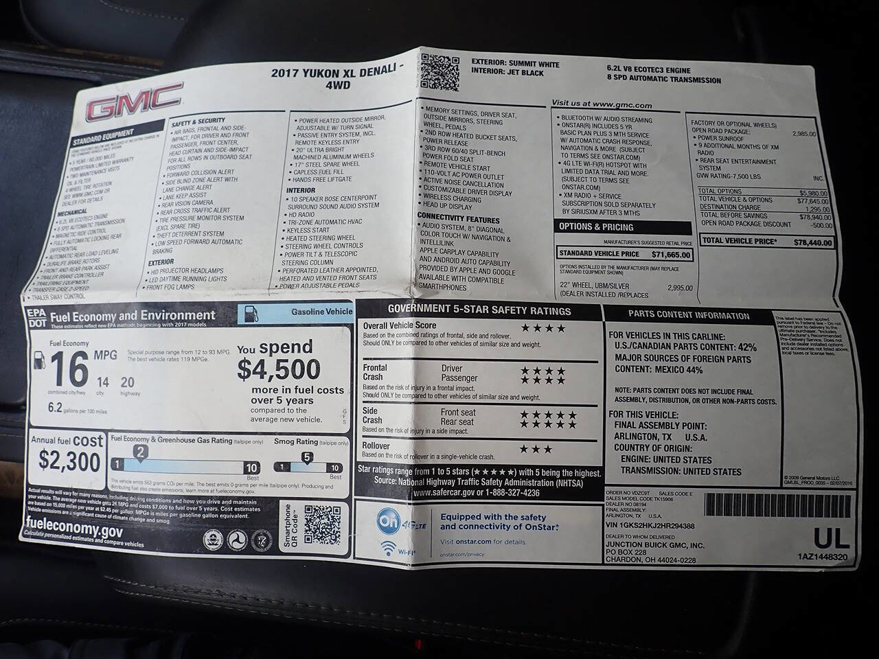 Used 2017 GMC Yukon XL Denali w/ Open Road Package image 12