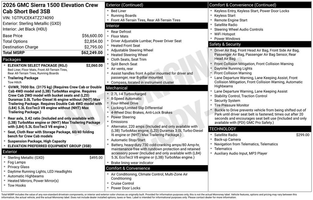 New 2026 GMC Sierra 1500 Elevation w/ Elevation Select Package image 26