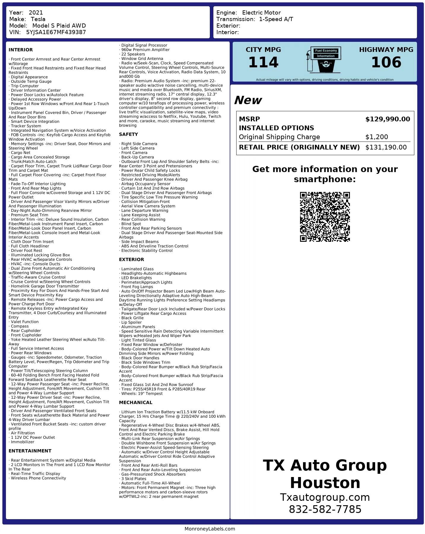 Used 2021 Tesla Model S Plaid image 3