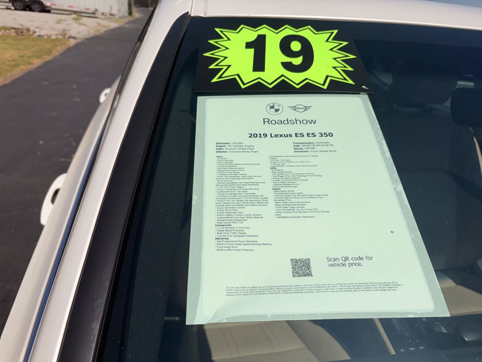 Used 2019 Lexus ES 350 w/ Accessory Package FWD image 20